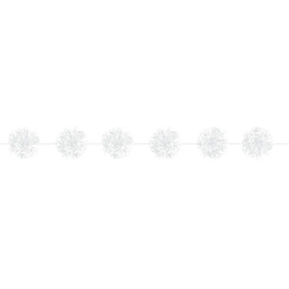 White Fluffy Garland 2pk