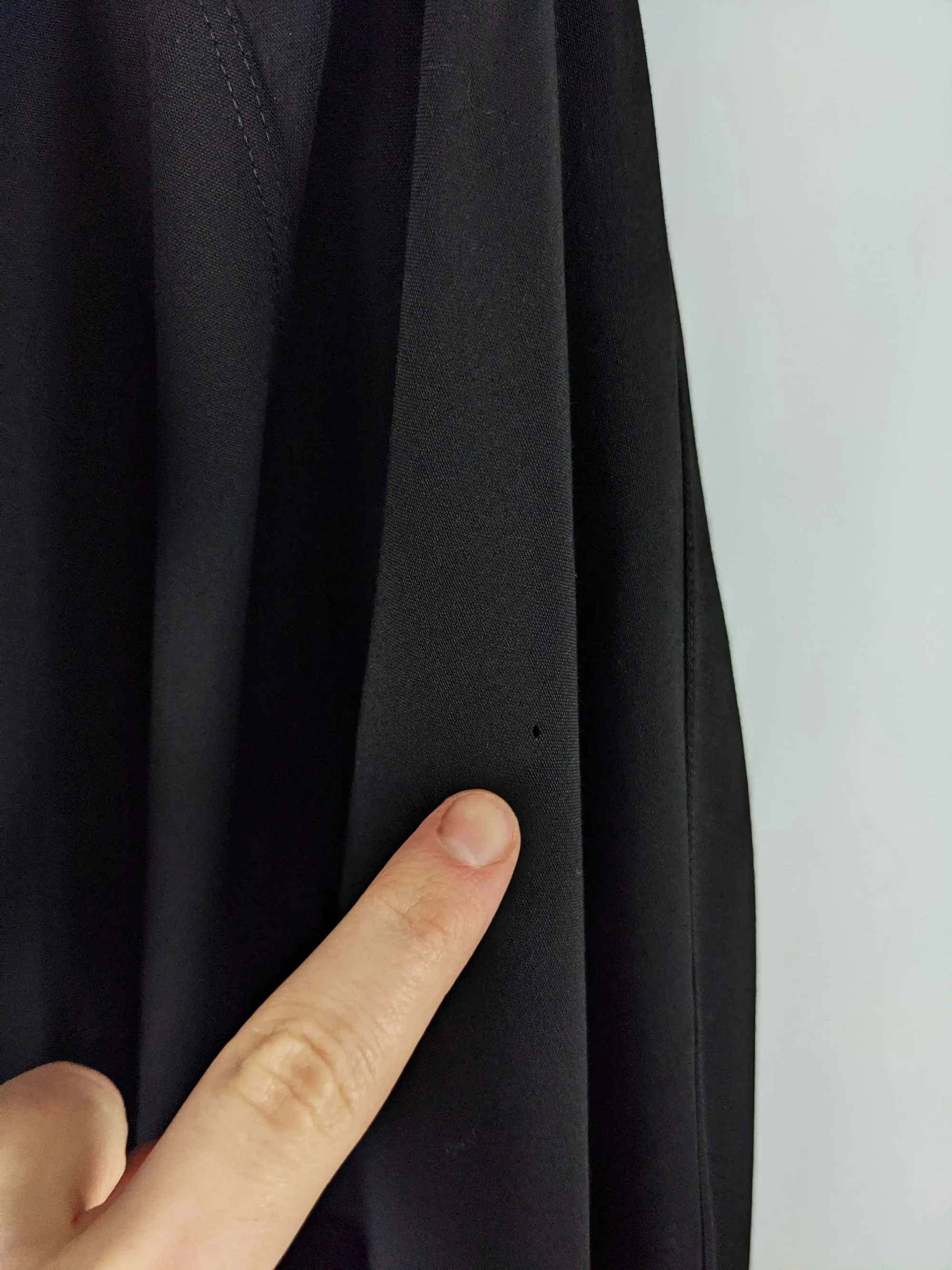 Vintage Womens Black Full-Length Trench Coat, 1980s