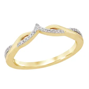 YELLOW GOLD PETITE WEDDING BAND WITH 29 DIAMONDS, .10 CT TW